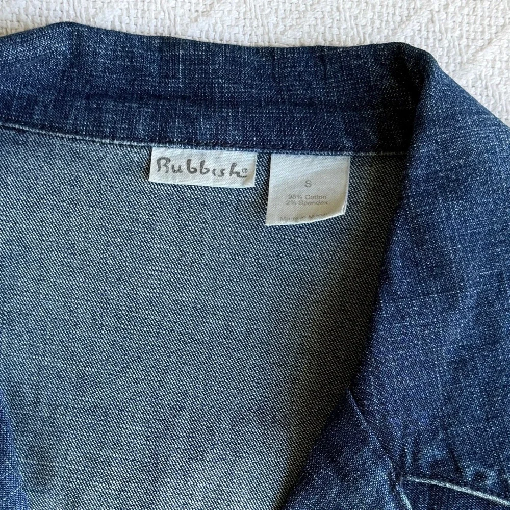 Rubbish Y2K‎ Denim Trench Coat Long Duster Jacket Dark Wash Indigo Small